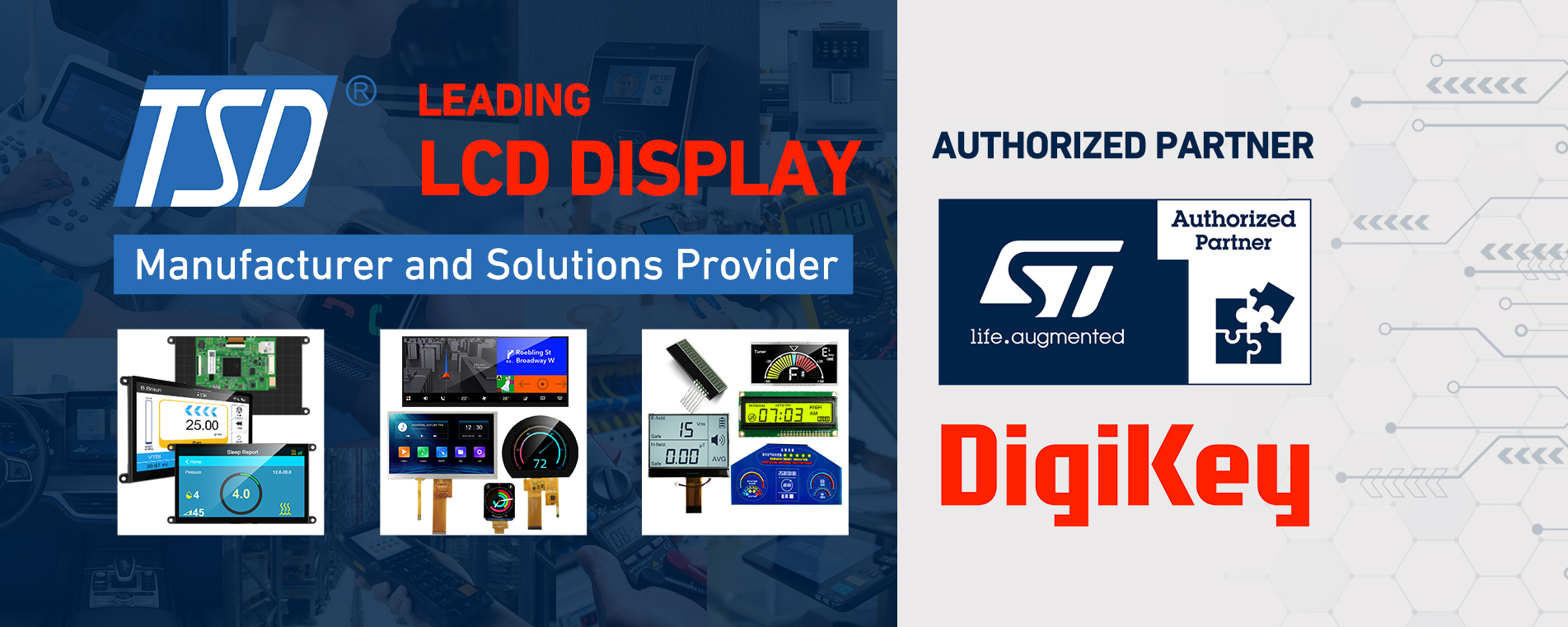 Authorized partners of STMicroelectronics and Digikey